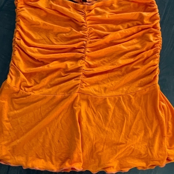 SHEIN BAE‎ Neon Orange Tie Back Bandana Halter Top & Ruched Skirt Set - Picture 6 of 7